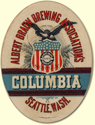 Braun's Columbia Beer label - image