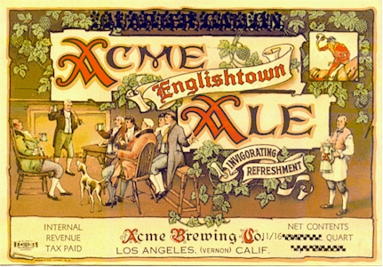 Acme Englishtown Ale label from LA, c. 1939 - image