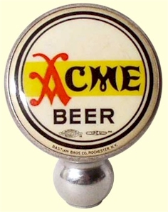 Acme Beer chrome ball tap knob