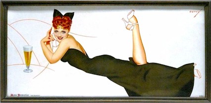Acme Beer red-head pin-up by Petty c.1941