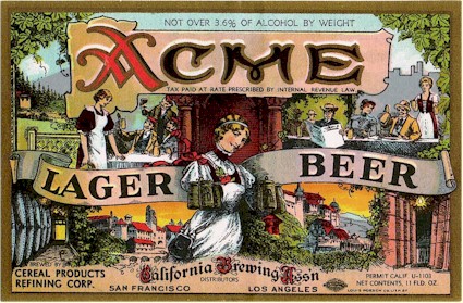 Acme Lager beer U-Permit label c.1933