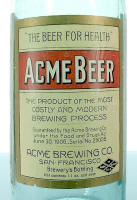 Acme Beer rear bottle label -  image