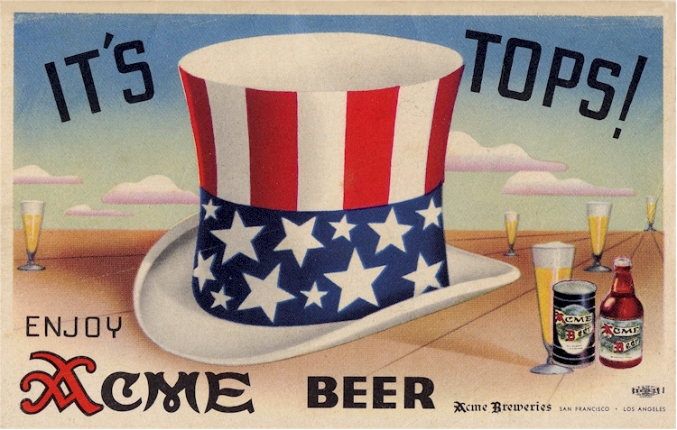 Acme Beer ad from WWII - image
