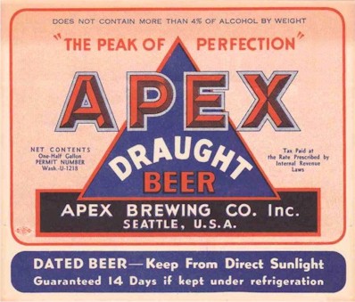 Apex half-gal draught beer label