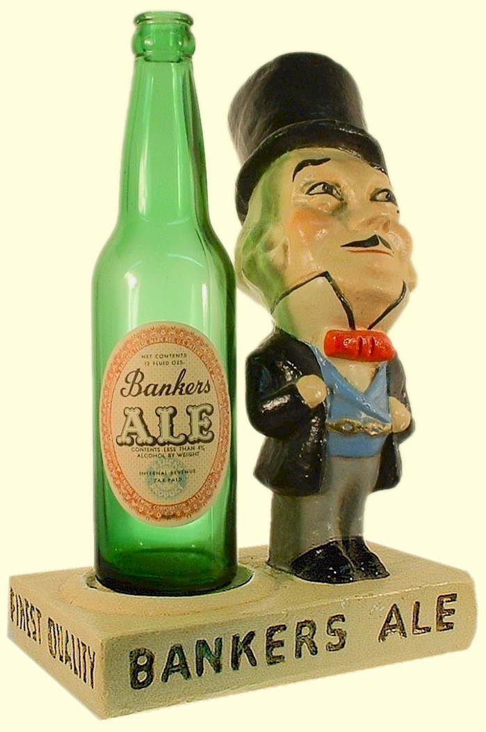 Bankers Ale back bar statue