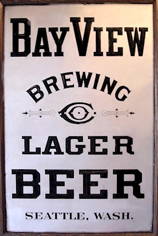 Sign for Bayview Brewing, Lager Beer, Seattle, Wash. - image