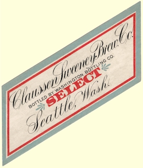 Claussen Sweeney beer label, c.1900 - image