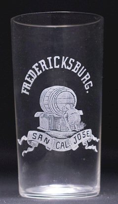 Fredericksburg etched beer glass