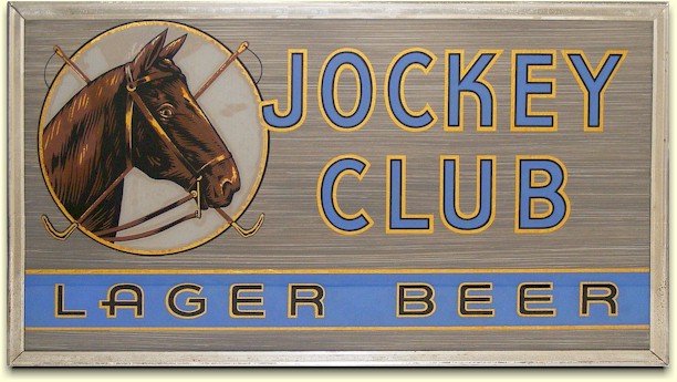 Jockey Club glass sign