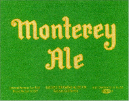 Monterey Ale label, c.1934 - image