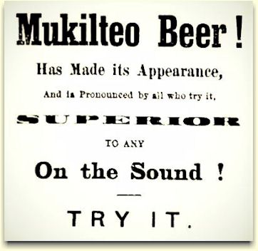 Mukilteo Beer ad from 1877