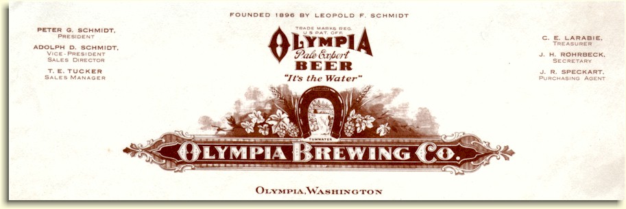 Olympia Brewing Co. 1934 letterhead - image