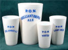 P.O.N. set of milk glass beer tumblers - image