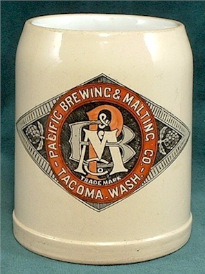 Pacific Brewing & Malting beer mug by Mettlach - image