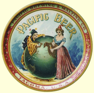 Pacific Beer, East Meets West - beer tray - image