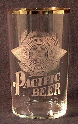 Early Pacific etched beer glass - image