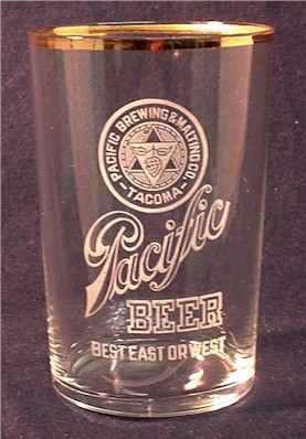Pacific Beer, etched glass - image