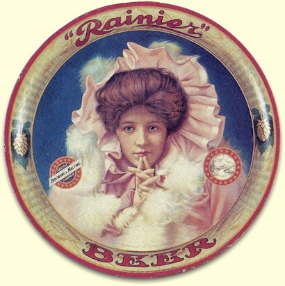 Rainier Beer tray - "Evelyn Nesbitt" - image