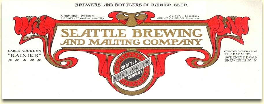 Seattle Brewing and Malting letterhead c.1900