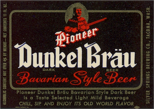 Dunkel Brau label, Silver Springs Brg. Co., Tacoma - image