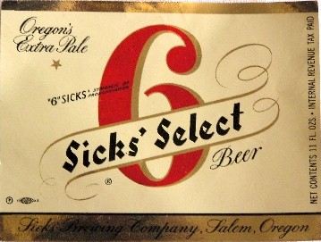 Sicks' Select Beer labe - imagel
