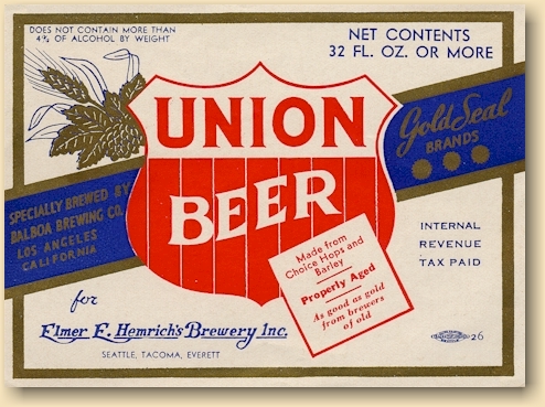 E. E. Hemrich's Union Beer label - image