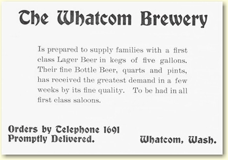 Whatcom Brewery ad 1900 - graphic