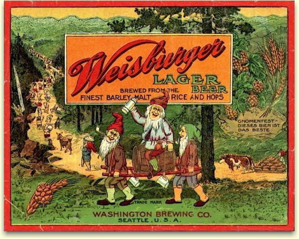 Weisburger Lager Beer label ca.1914