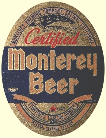 Monterey Beer, IRTP label, c.1939 - image