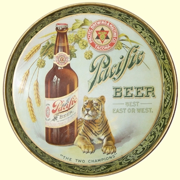 Pacific Beer, Two Champions beer tray - image