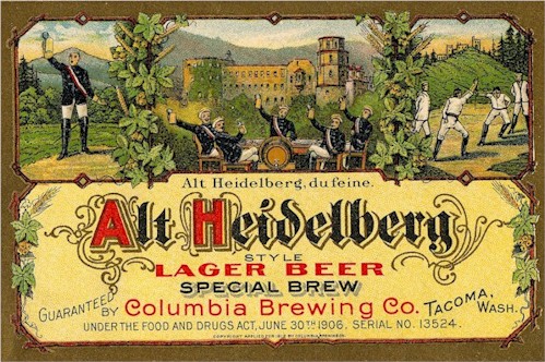 Columbia's Alt Heidelberg label, c.1912 - image