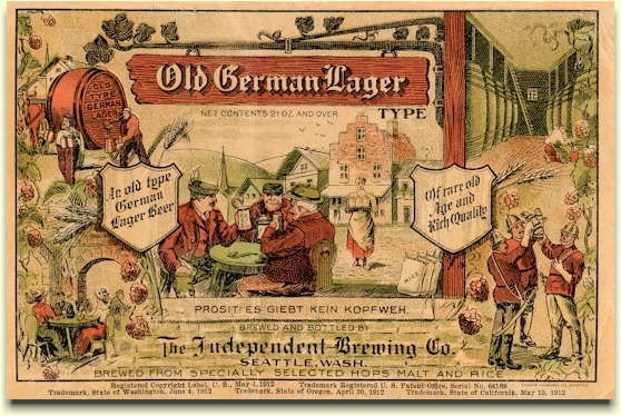 Old German Lager label c.1912 -  image
