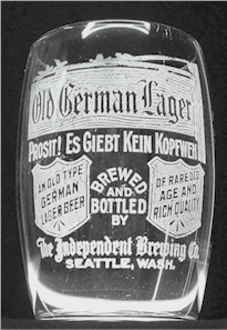 2nd Old German Lager etched beer glass