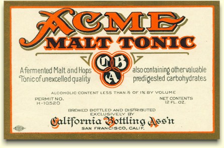 Acme Malt Tonic label