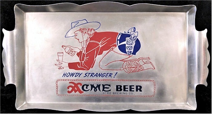 Acme Beer tray with Petty cowgirl