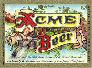 Acme Beer label ca.1959 by Grace Bros.