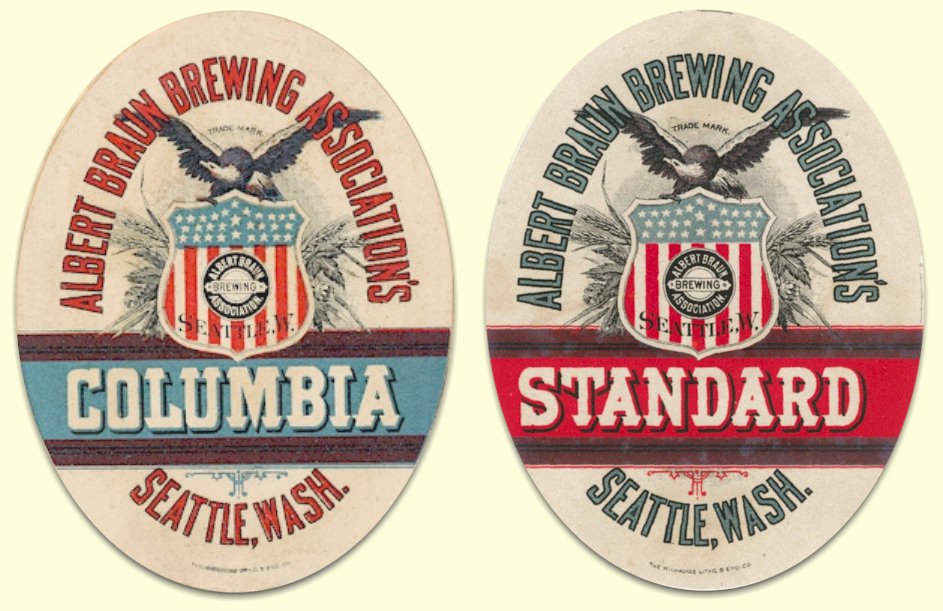 Braun's Columbia and Standard Beer labels