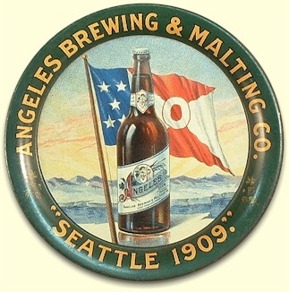 Angeles Brewing & Malting Co. tip tray c.1909 - image