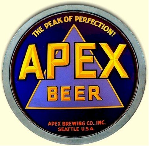 Apex Beer convex R.O.G. glass sign