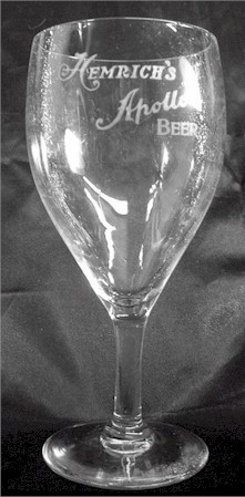 Hemrich's Apollo Beer etched glass - image
