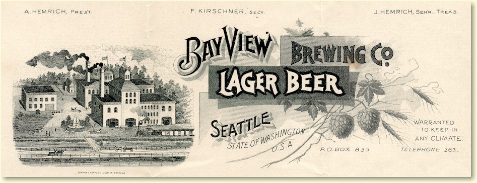 Bay View Brewery 1891 letterhead 