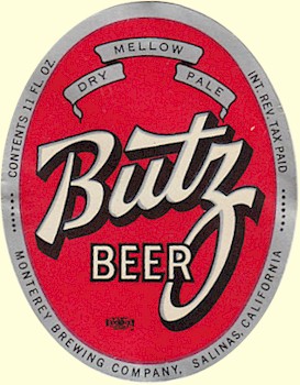 Butz Beer label ca.1940