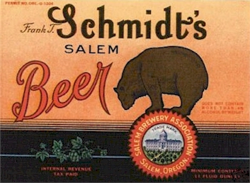 Schmidt' Beer label from Salem Brewery Assn. - image