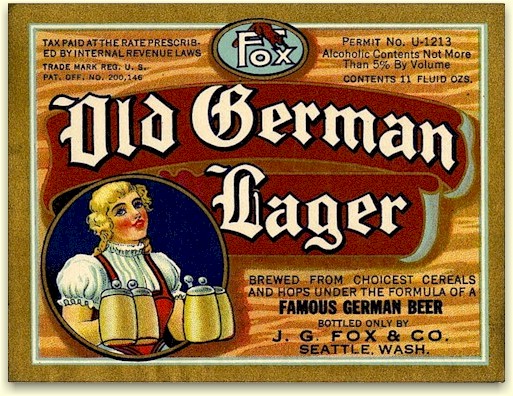 Old German Lager label, c.1934
