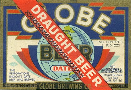 Globe draught beer label - image