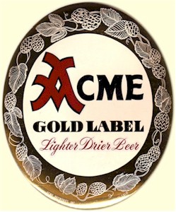 Acme Gold Label Beer foil sticker - image