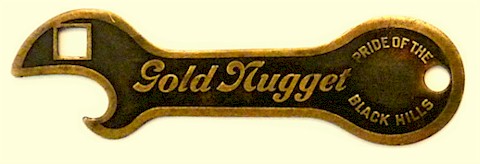 Gold Nugget cap lifter in brass