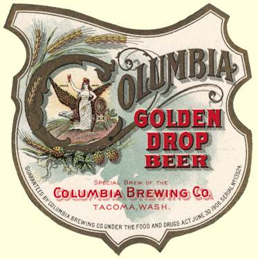 Columbia Bgr. Co. Golden Drop Beer label
