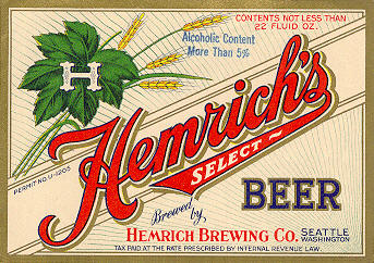 Hemrich's Select 1933 beer label - image