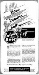 Horluck's Danish Draught Beer ad Aug. 1933 - image